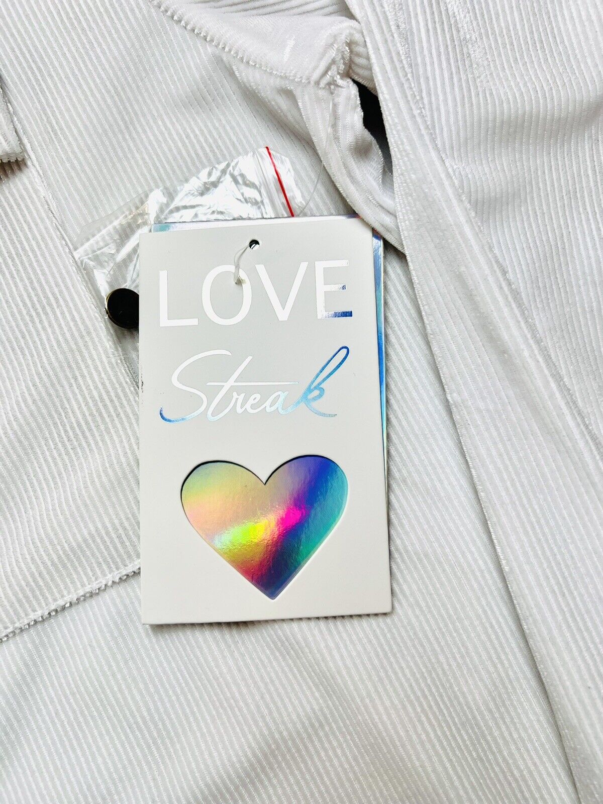 Love Streak Womens White Long Sleeve Shirt Sz L