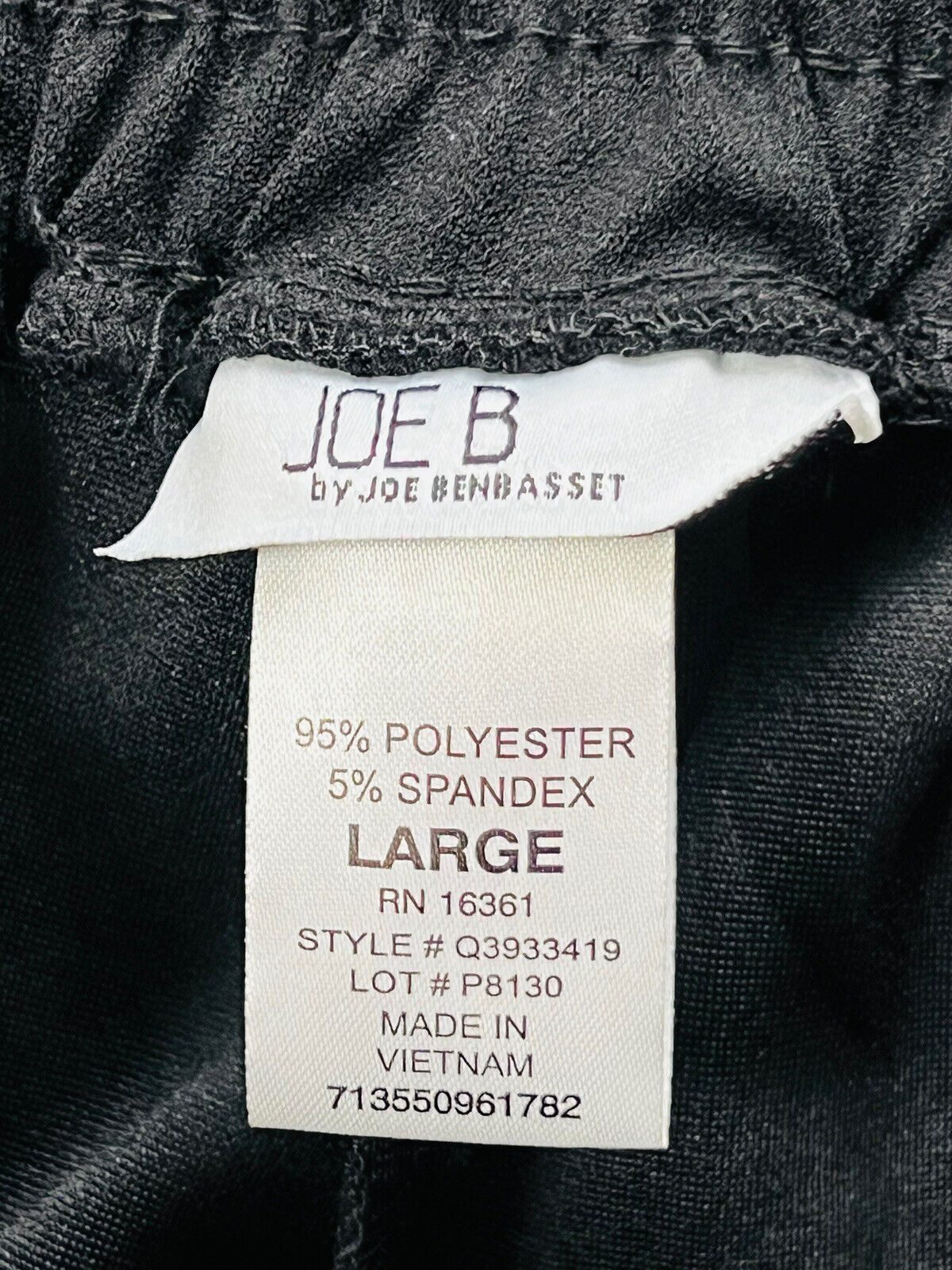 Joe B by Joe Benbasset Women's Black Pants Elastic Waist Sz L