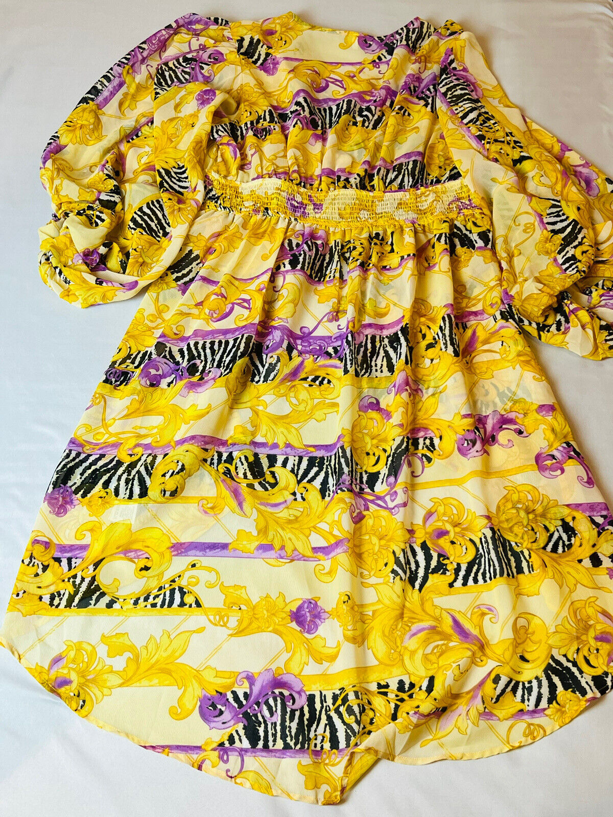 Live 4 Truth Women’s Yellow Zebra Print Kimono Sz 3X