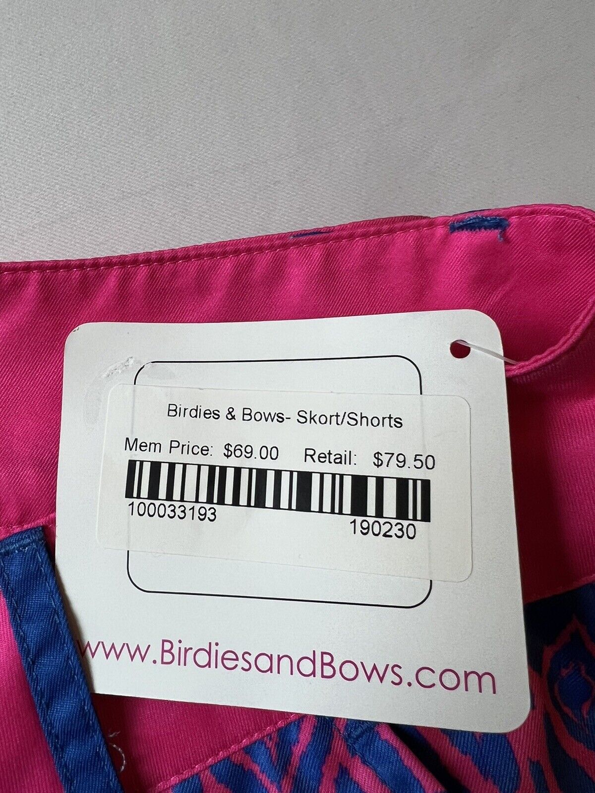 Birdies And Bows Women’s Multicolor Pink Blue Golf Shorts Size 6—(18)