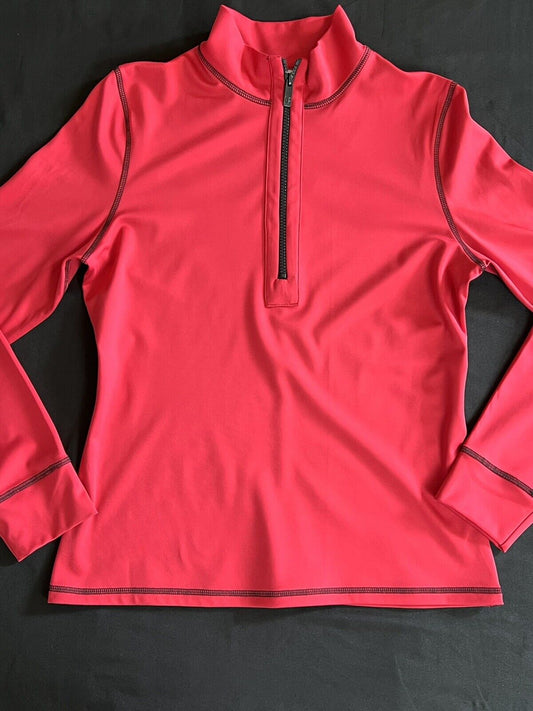 Kevan Hall Sport Women's Long Sleeve 1/2 Zip Pullover Shirt/Jacket Size M Red