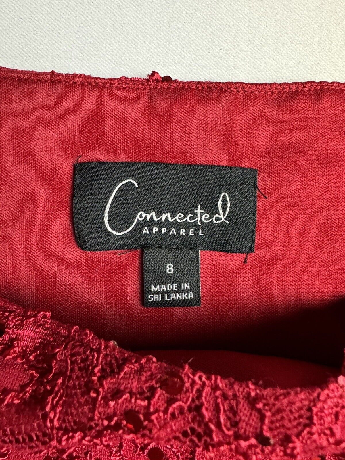 Connected Apparel Dress Women’s Size 8 Red Sequin.   (71)