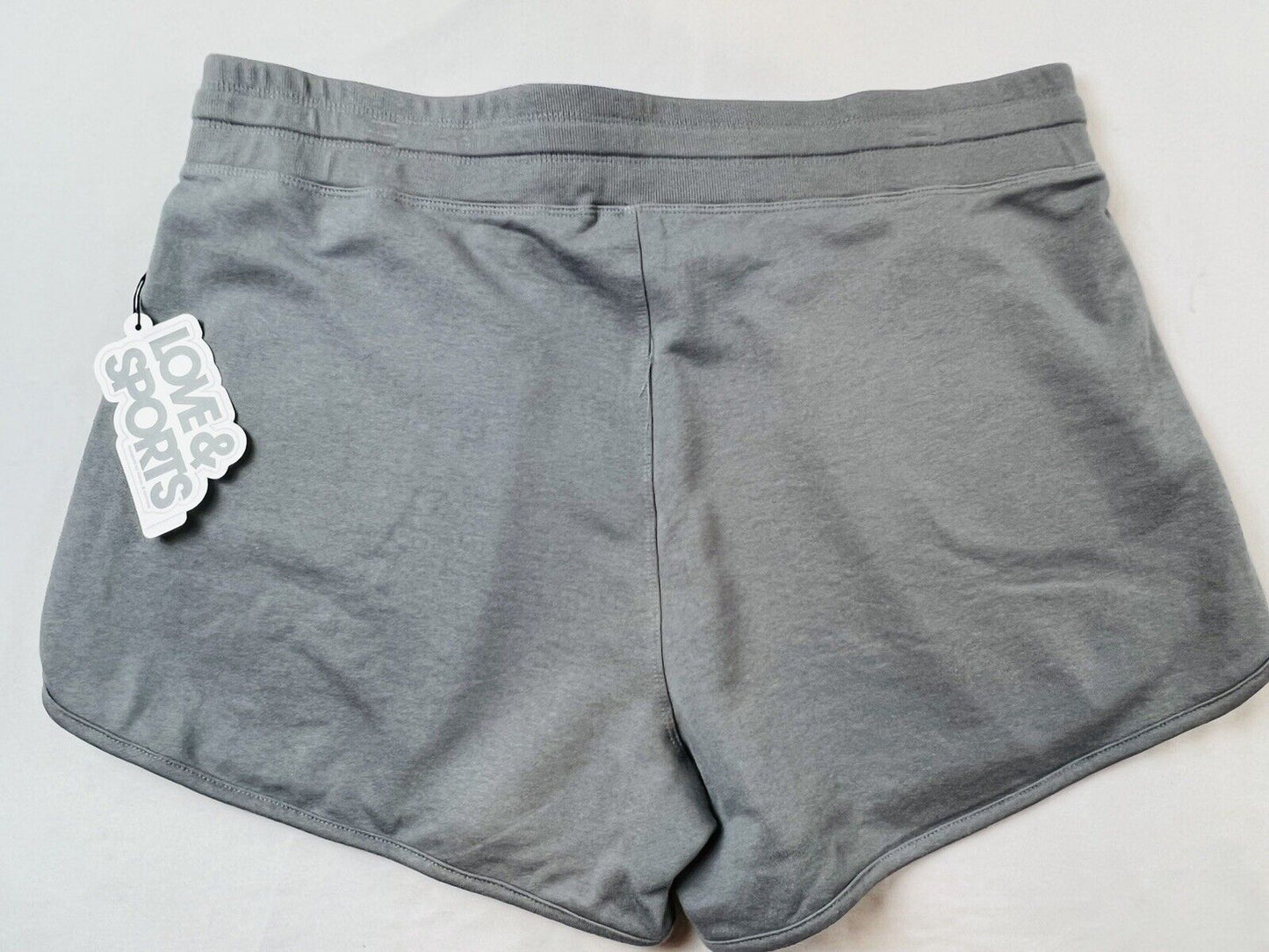 Love & Sports Women's Mid Rise High Performance Gray Shorts SZ 3XL