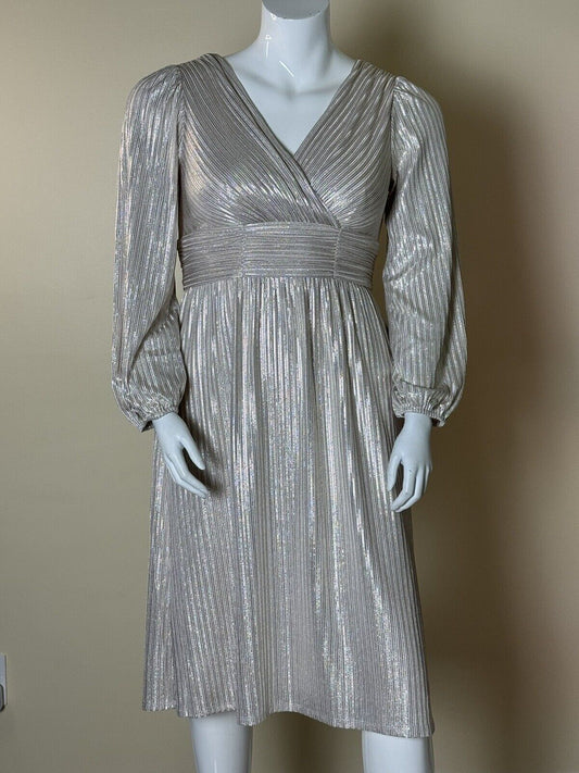 Connected Apparel Dress Women’s Size 10 Silver Metallic  (69)