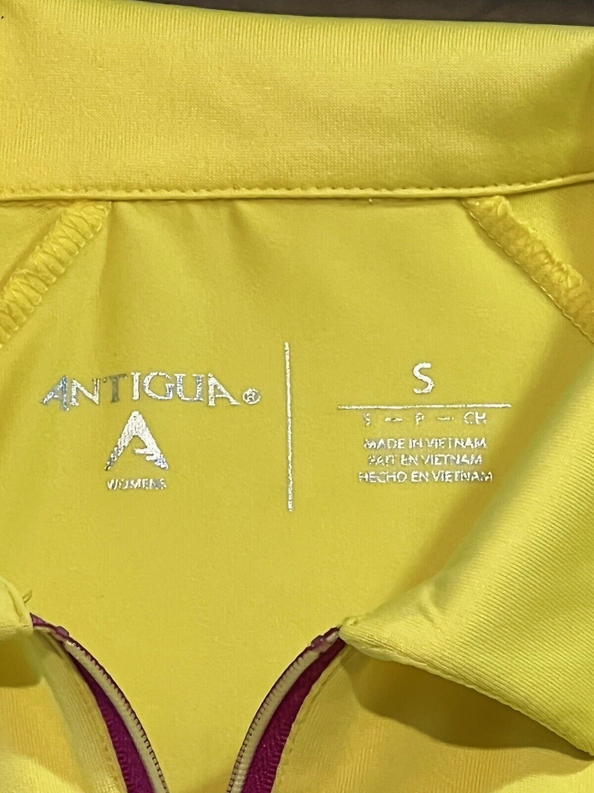 Antigua Women's Top Golf Polo Shirt Yellow Sz S