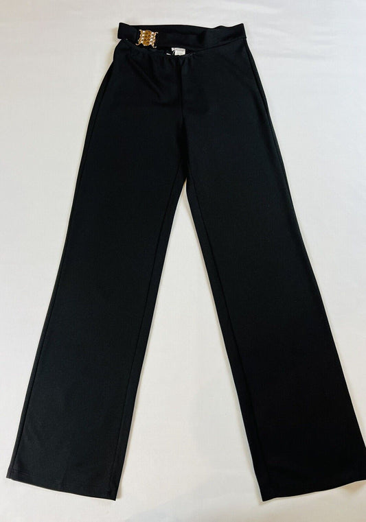 Madrag Women’s Stretch Pants Black Sz S Rhinestone Buckle