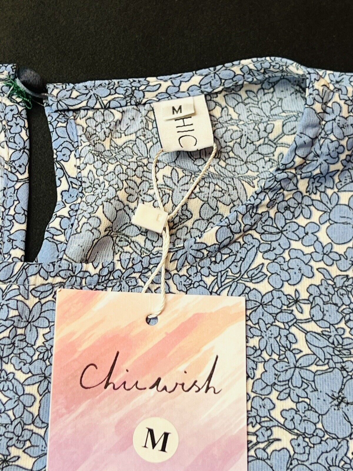 Chicwish Floral A-Line Dress Blue Sz M (7)