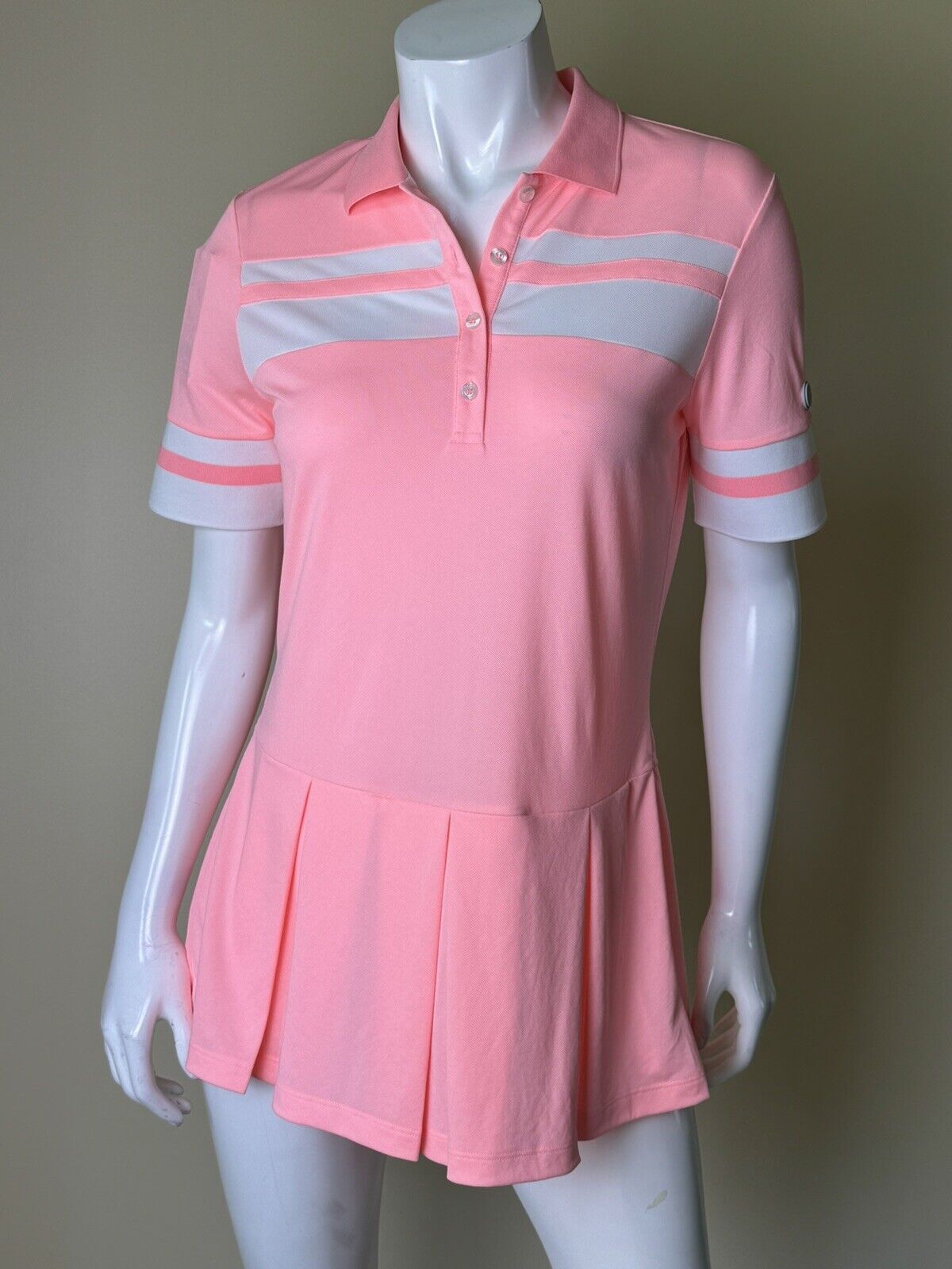 Bogner Women’s Polo Pink Top Short Sleeve Blouse Sz M (50)