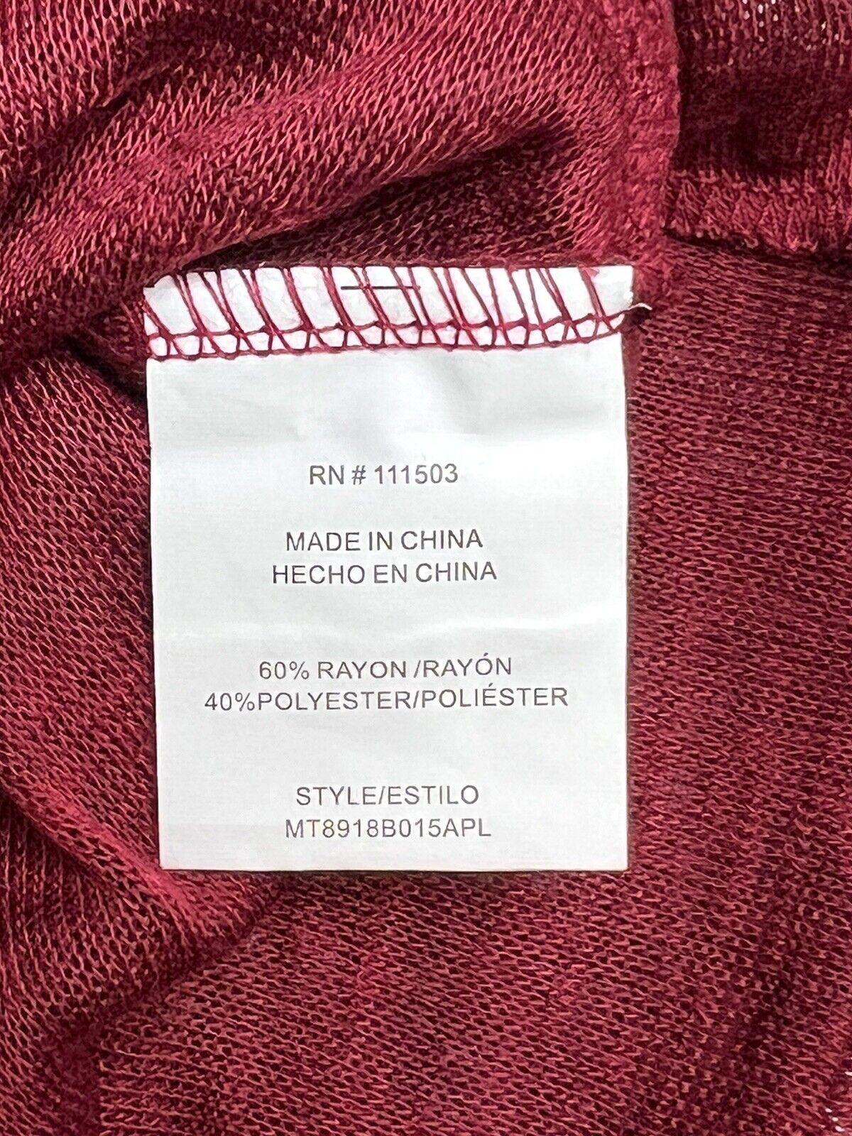 Lily Star Women's Burgundy Blouse Sz XL Marron Top