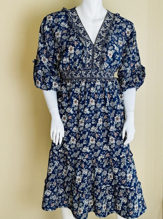 Max Studio Blue Floral Maxi Dress Sz 2X.  (53)