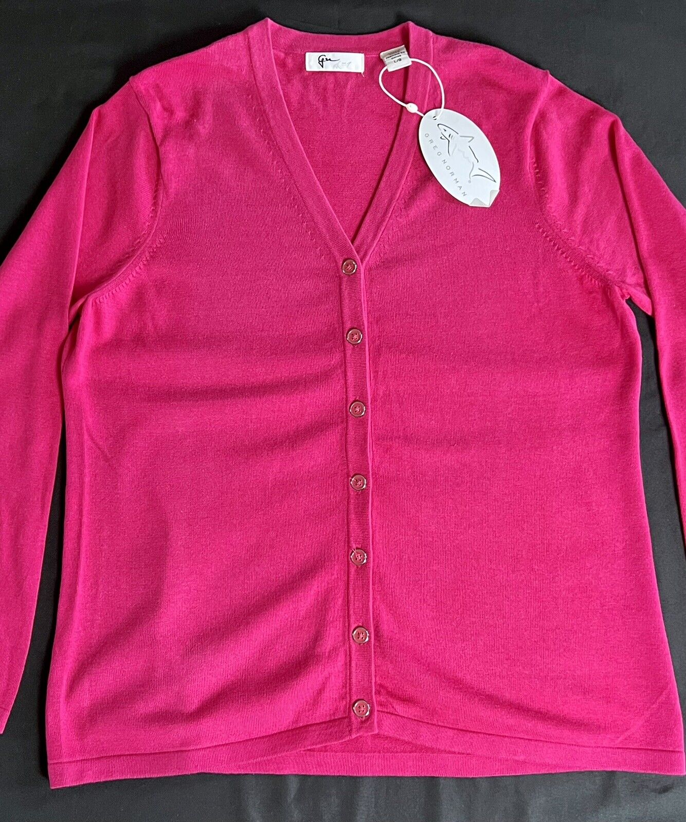 Greg Norman Women's Golf Cardigan Sweater Pink Sz L