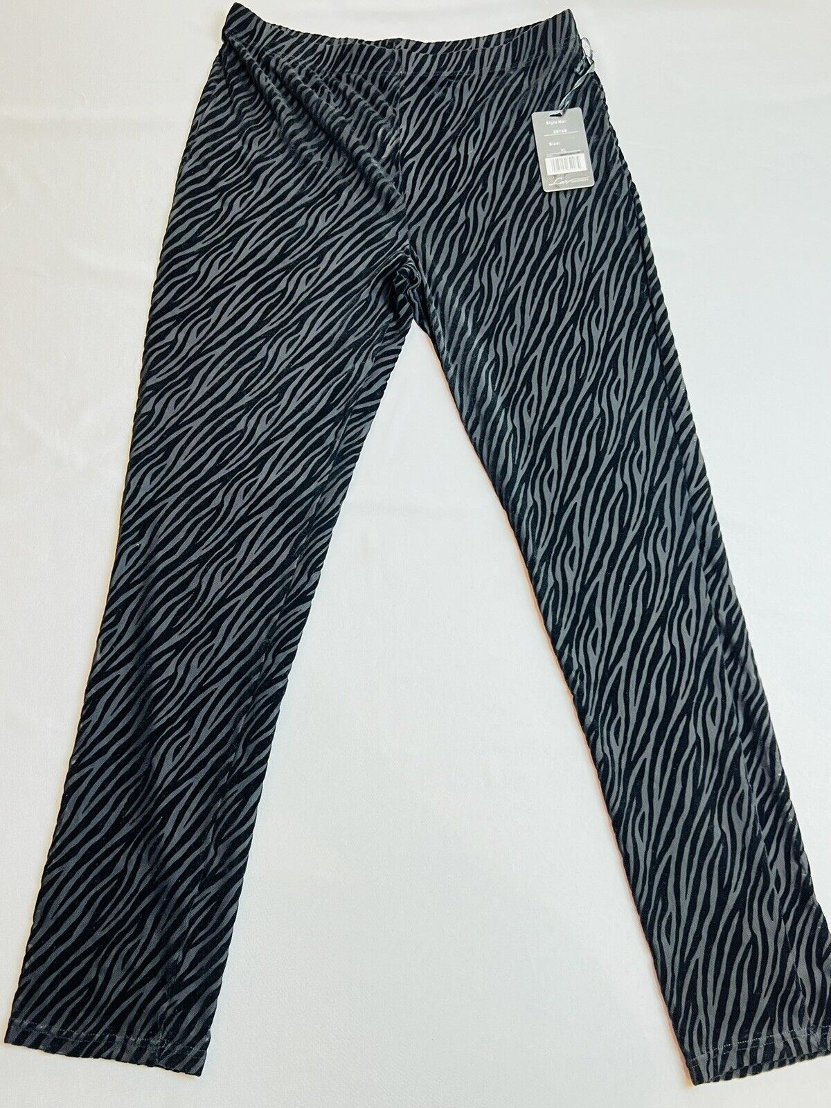 Love University Women's Black Mesh Pants Size XL Animal Print