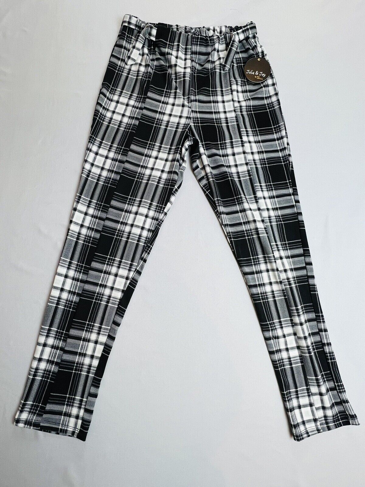 JOLIE & JOY Women’s Black White Plaid Pants Sz XL