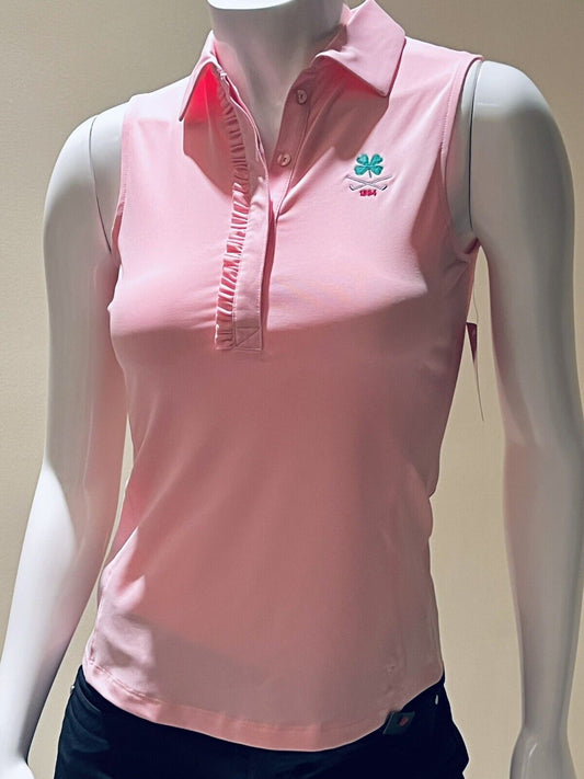 Golfino Women’s Golf Tank Top Size XS Pink Sleeveless Snap Button