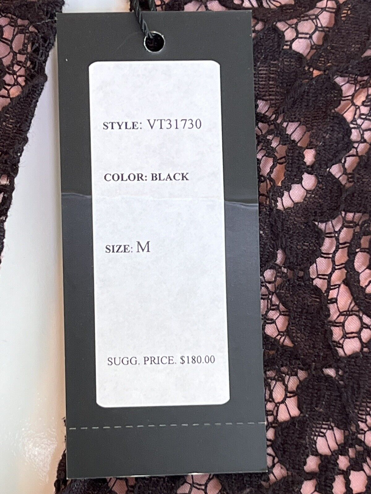 Vertigo Women's Top Crochet Blouse Black Size M $180 Retail (3)