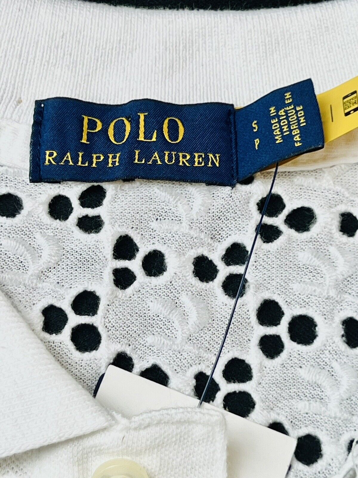 POLO RALPH LAUREN White Women's Mesh Polo Shirt Sz S (5)