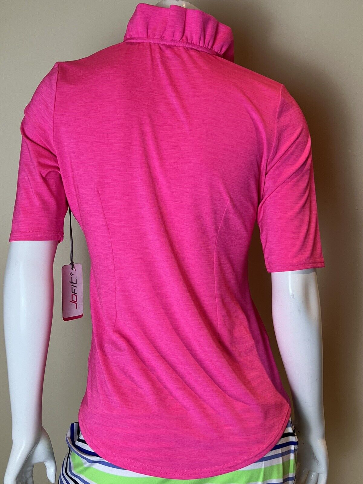 JOFIT Women's Golf Shirt/Top Ruffled Size S Neon Pink (50)