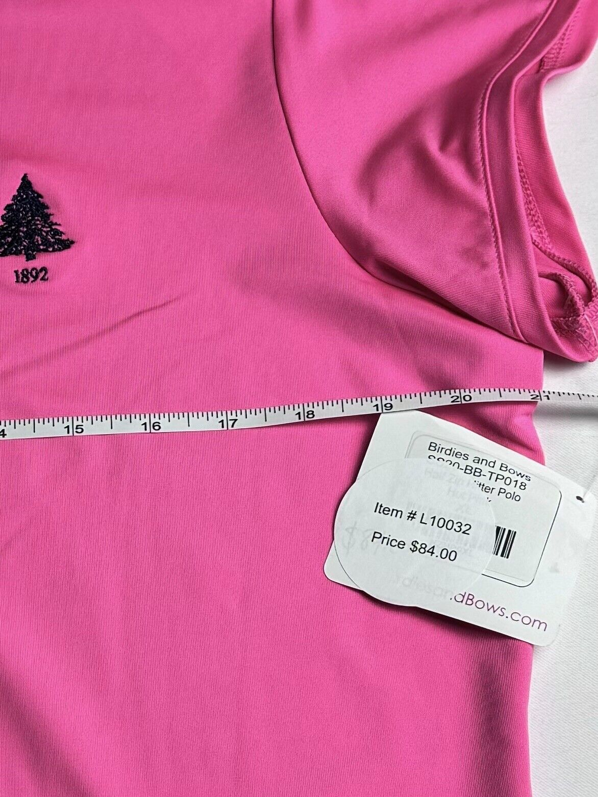 Birdies and Bows Women’s Shirt Neon Pink Golf Performance Polo Top Sz XL  (72)