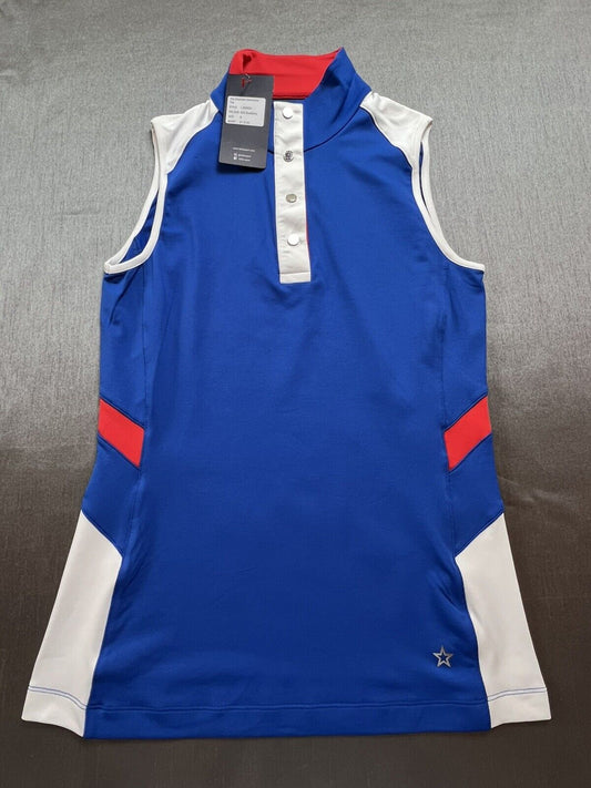 Lohla Sport Blue Sleeveless Shirt Golf tennis top Sz S