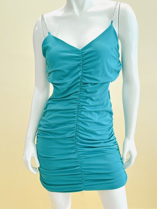 ALMOST FAMOUS Aqua Green Dress Sz XL Stretchy