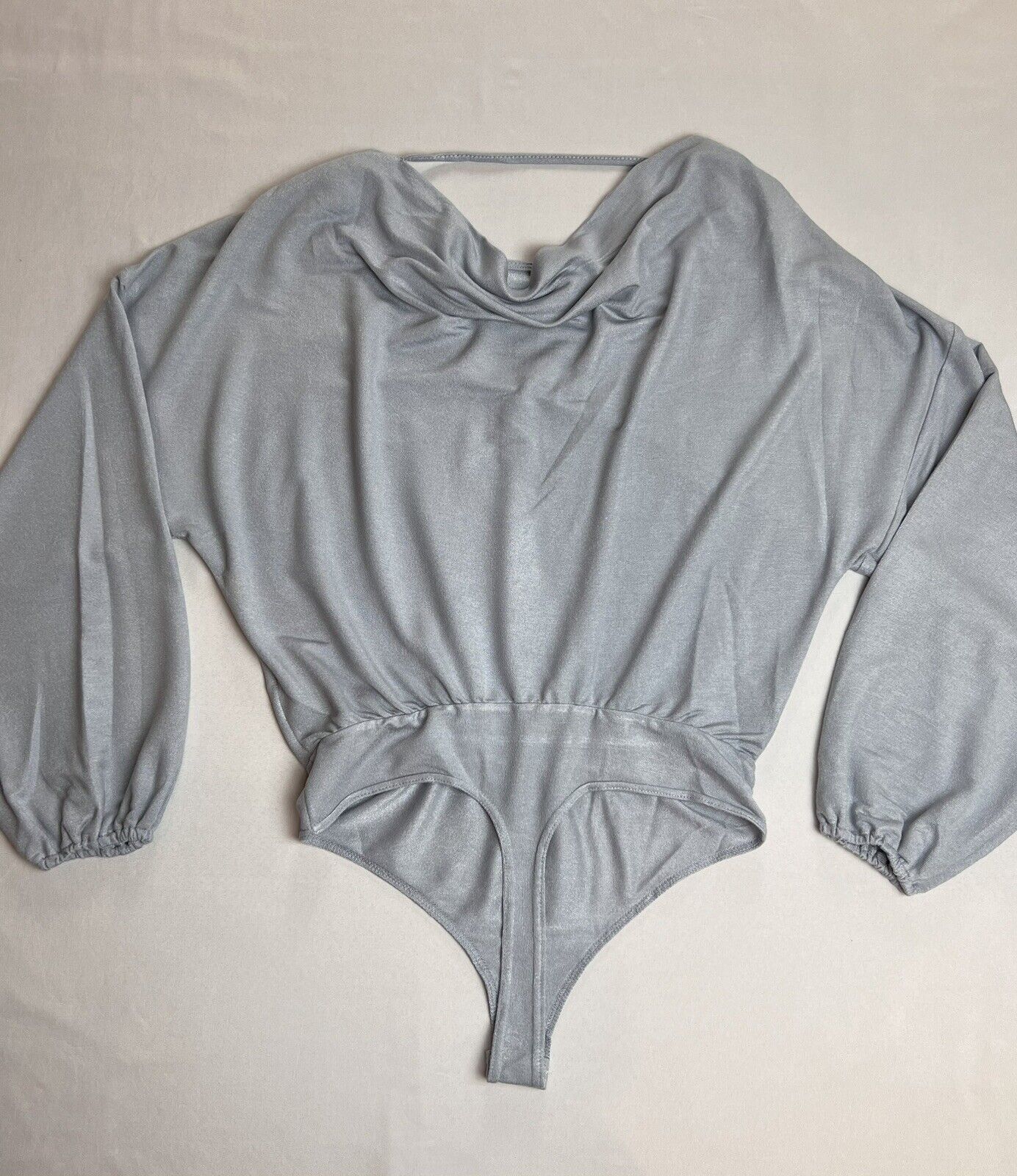 Le Lis Collection Women’s Long Sleeve Bodysuit Gray Sz M