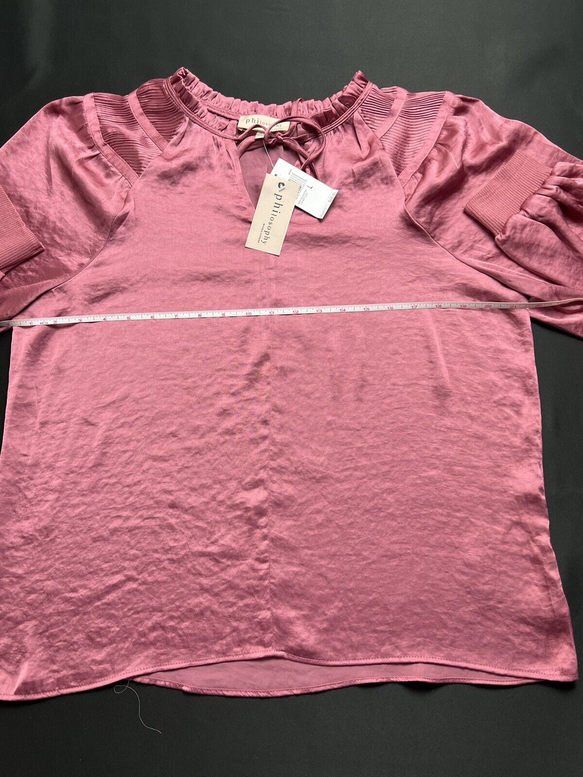 Philosophy Women's Top Pink Long Sleeve Blouse Sz L