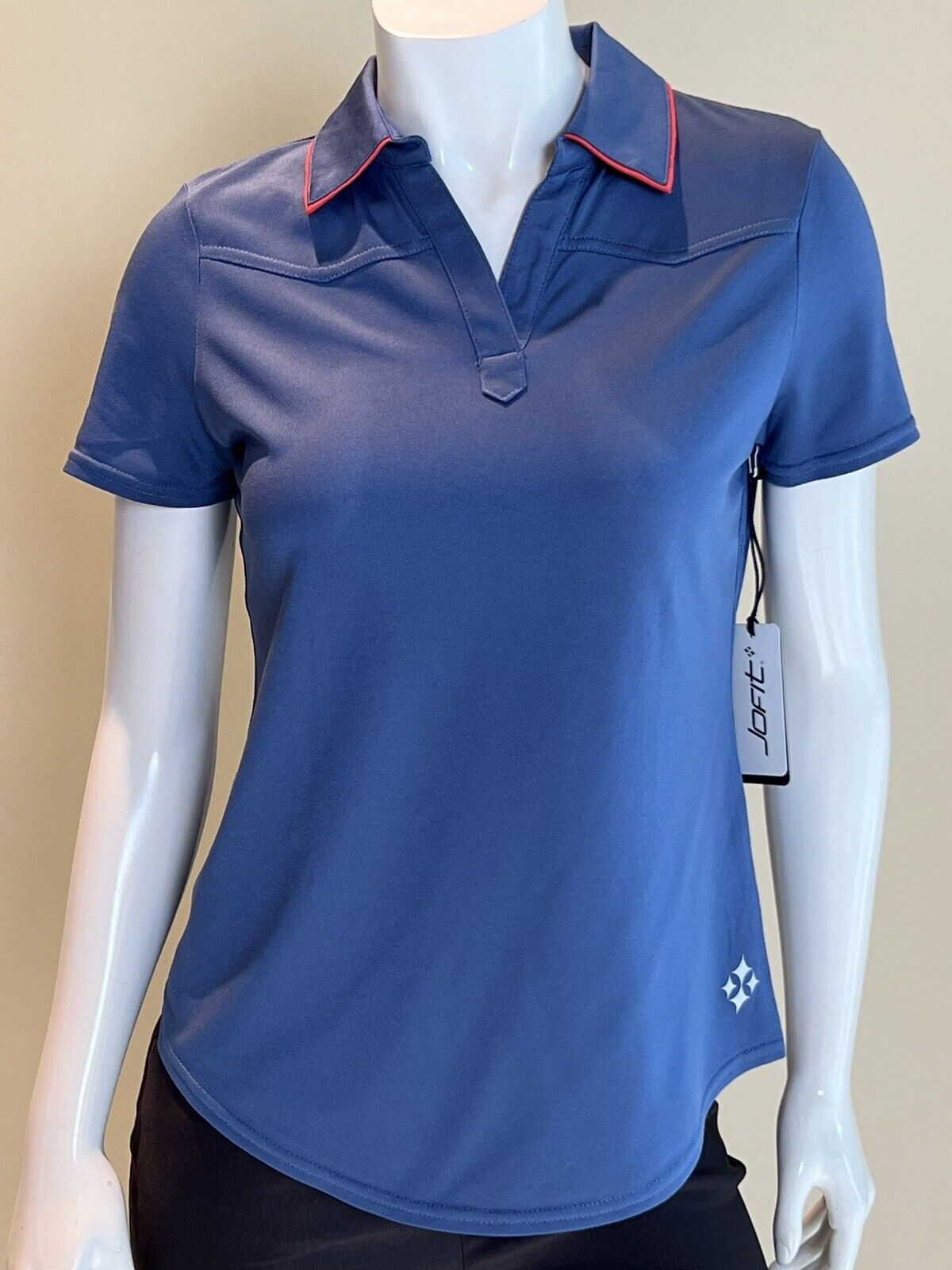 Jofit Women’s Top Size S Short Sleeves Golf Shirt Blue (48)