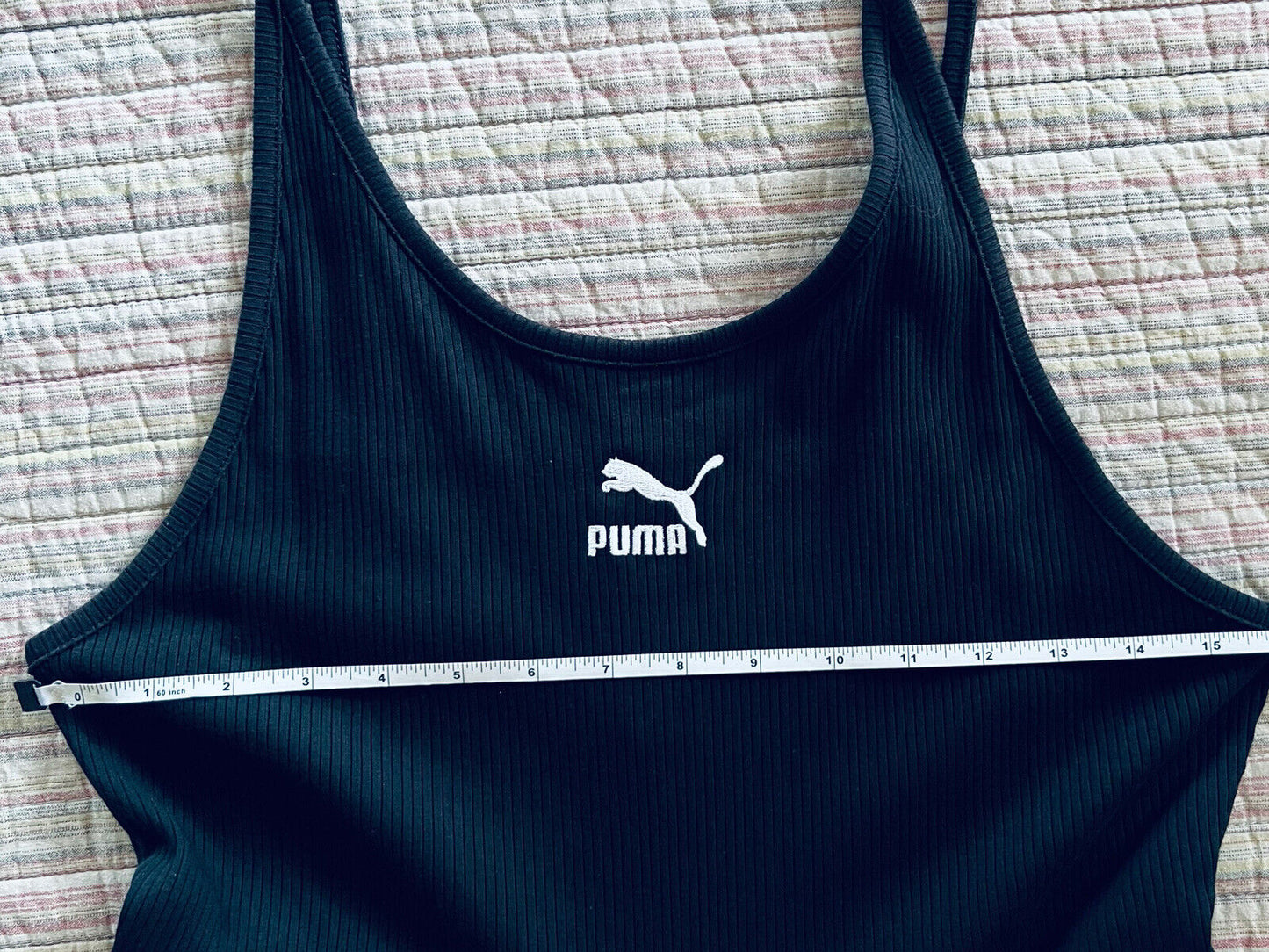 Puma Classics Ribbed Rib Jumpsuit Scoop Neck black Sz L