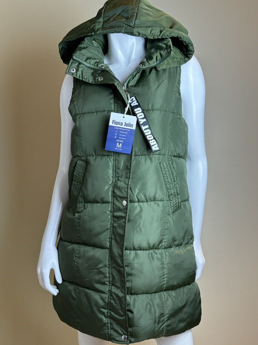 Fiona Jolin Women’s Puffer Vest Green Sz M.   (60)