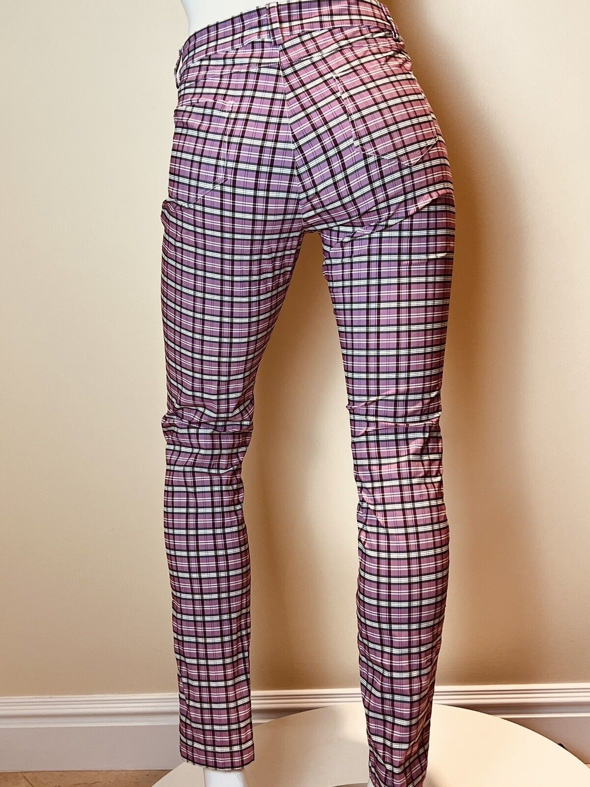 Brendratti Elina Luxury Golf Pink Plaid Pants size 46, US Large.   (51)