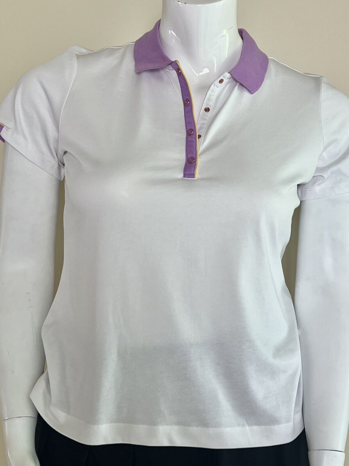 E.P Pro Tour Tech Women’s Top Golf Polo Shirt White Sz L