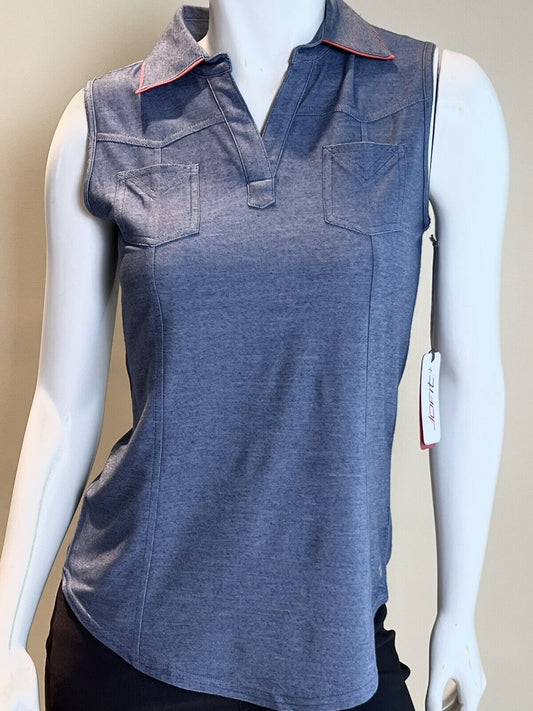 Jofit Women’s Top Size S Sleeveless Golf Shirt Blue (48)