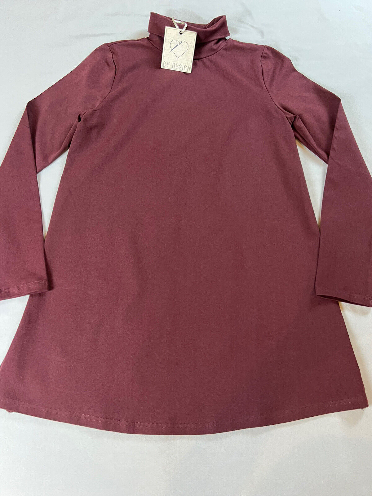 By Design Women’s Long Sleeve Stretch Blouse Size S Red Marron