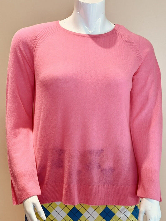 Claudia Nichole Women’s Solid Long Sleeve Cashmere Sweater Pink Sz L (10)