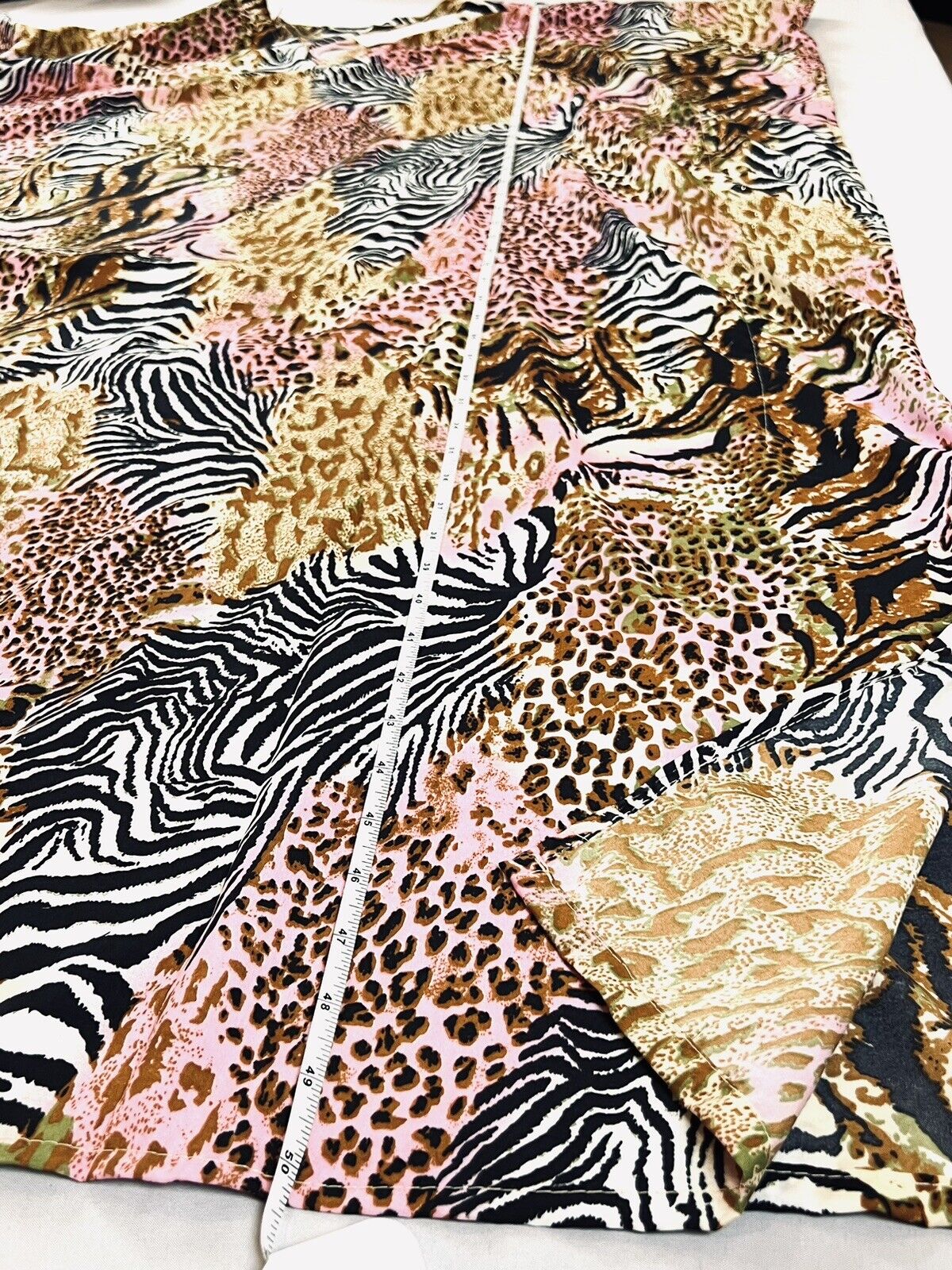 Sante Mumu Dress Mixed Cheetah Zebra Animal Print Pink Zebra Multicolor Sz O/S