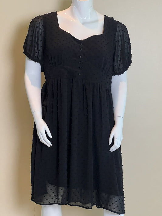 Max + Ash A-line Dress Size 2X Black Short Sleeve (4)