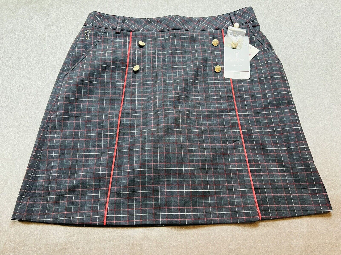 Golfino Women's Golf Skirt Skort Plaid Navy Size 8