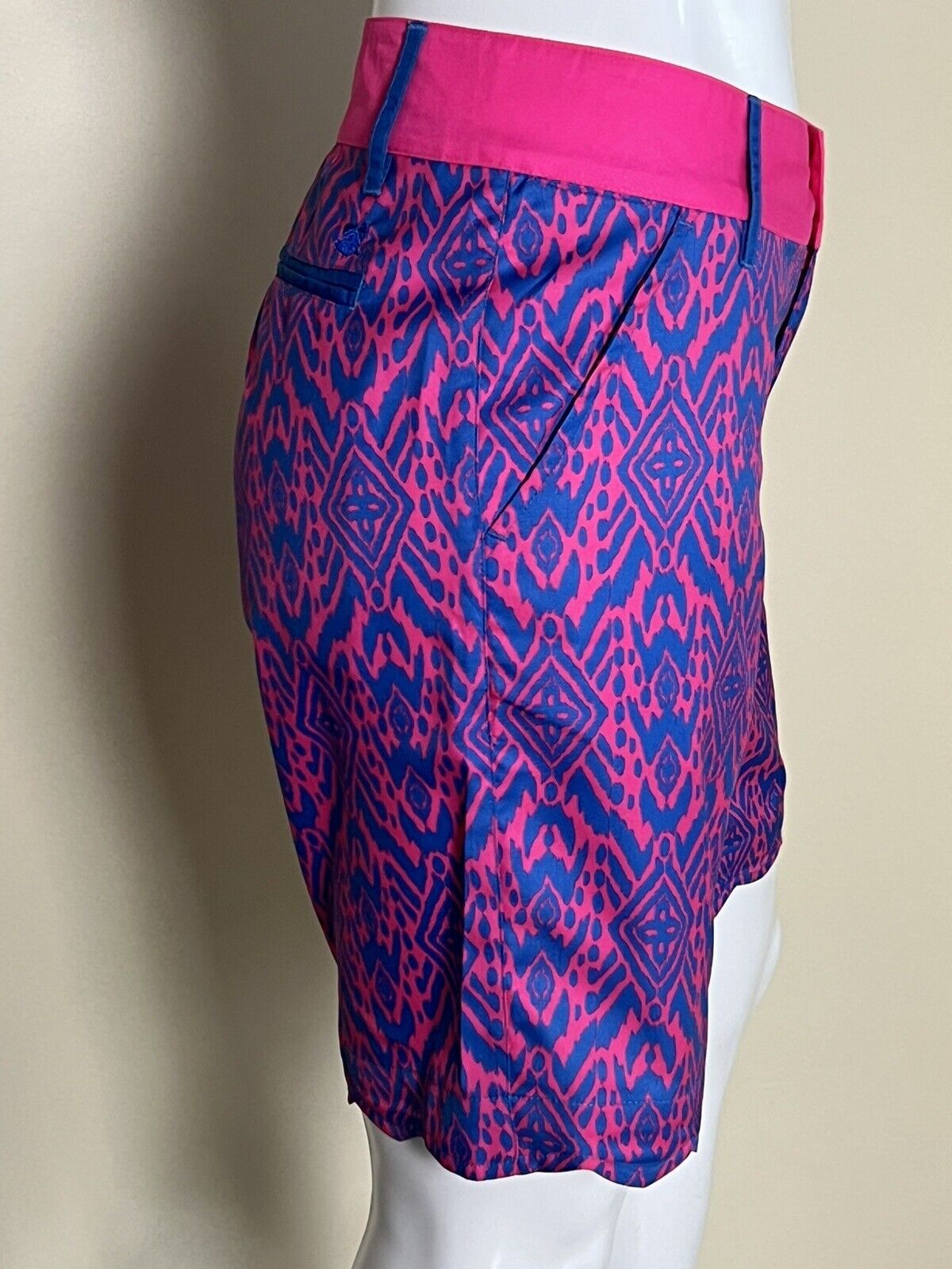 Birdies And Bows Women’s Multicolor Pink Blue Golf Shorts Size 8   —(18)