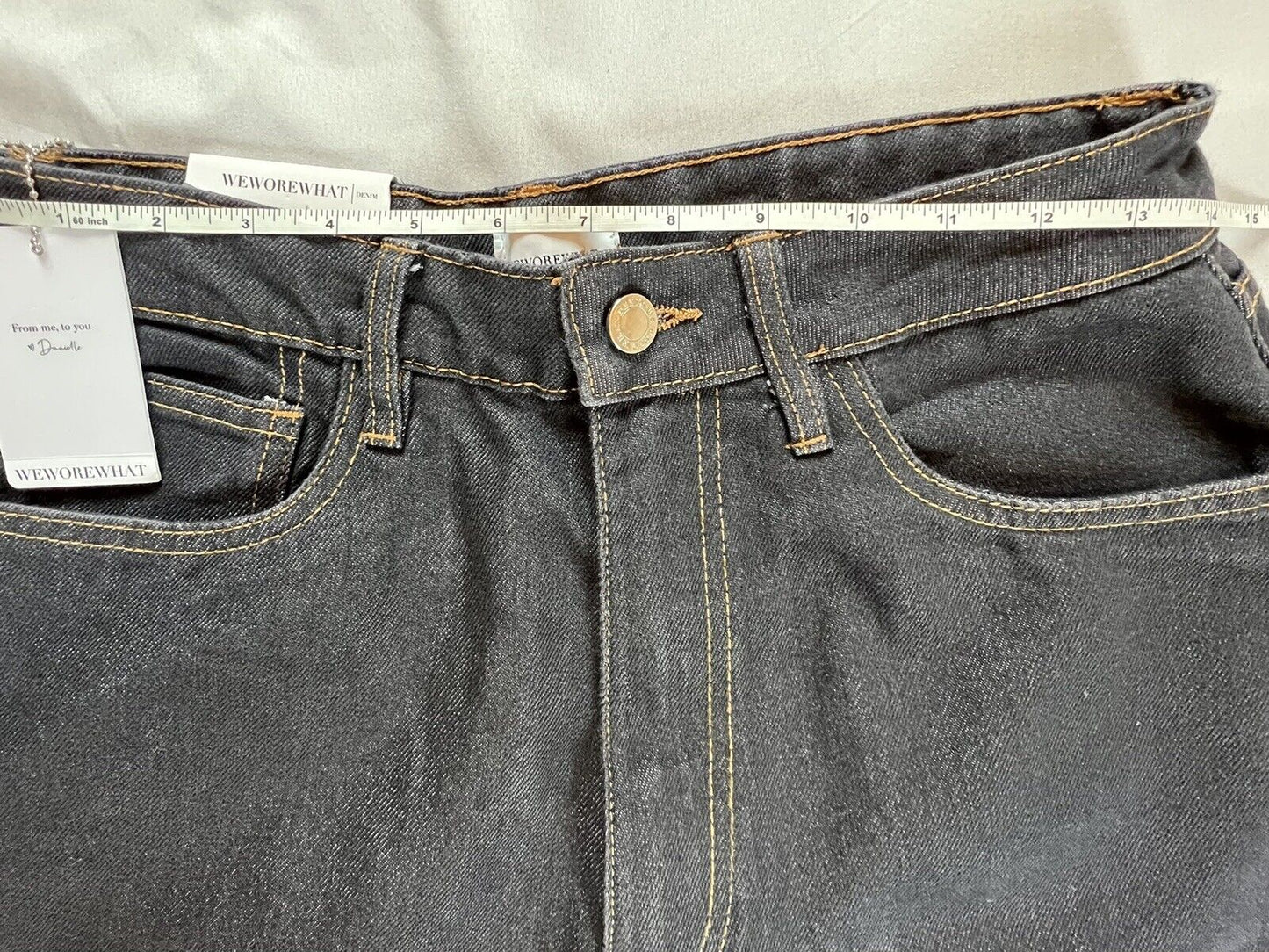 WE WORE WHAT Women’s Gray Denim High Rise Jeans Wide Leg Size 30 NWT