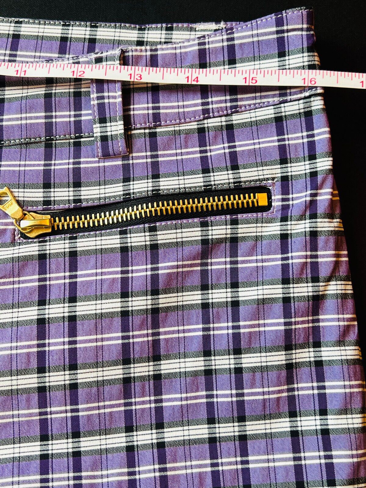 Brendratti Elina Luxury Golf Purple Plaid Pants size 46, US Large.   (51)