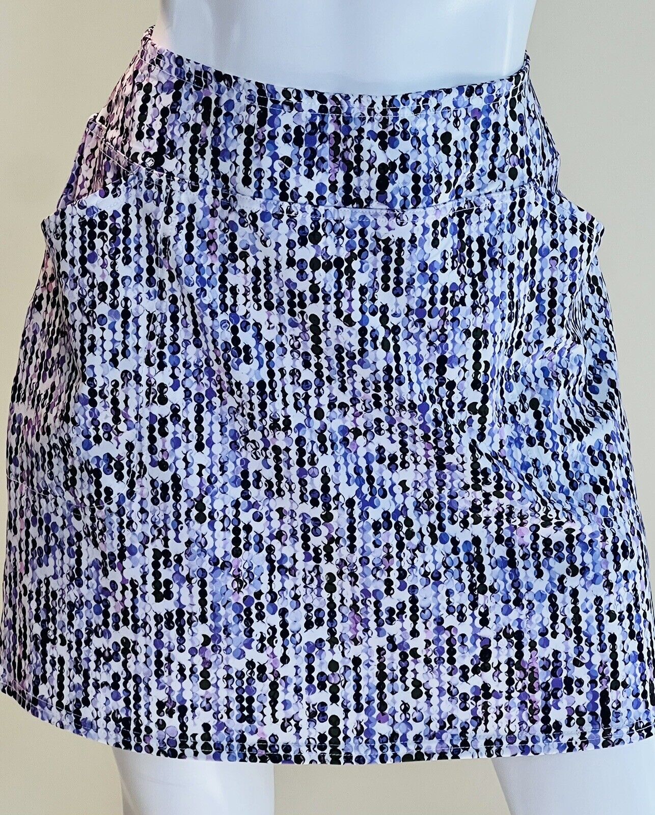 JOFIT Women’s Skort Pull On Golf Stretch Skort Skirt Sz L Polka Dots Purple (48)