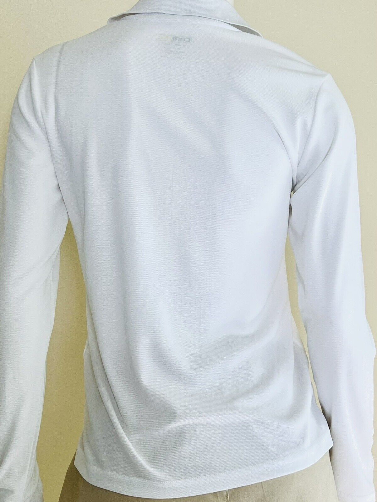 Core Women’s UV Protect White Long Sleeve Polo Shirt Sz XS  (49)