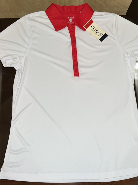 Clique Women’s Golf Polo Shirt White Sz XL