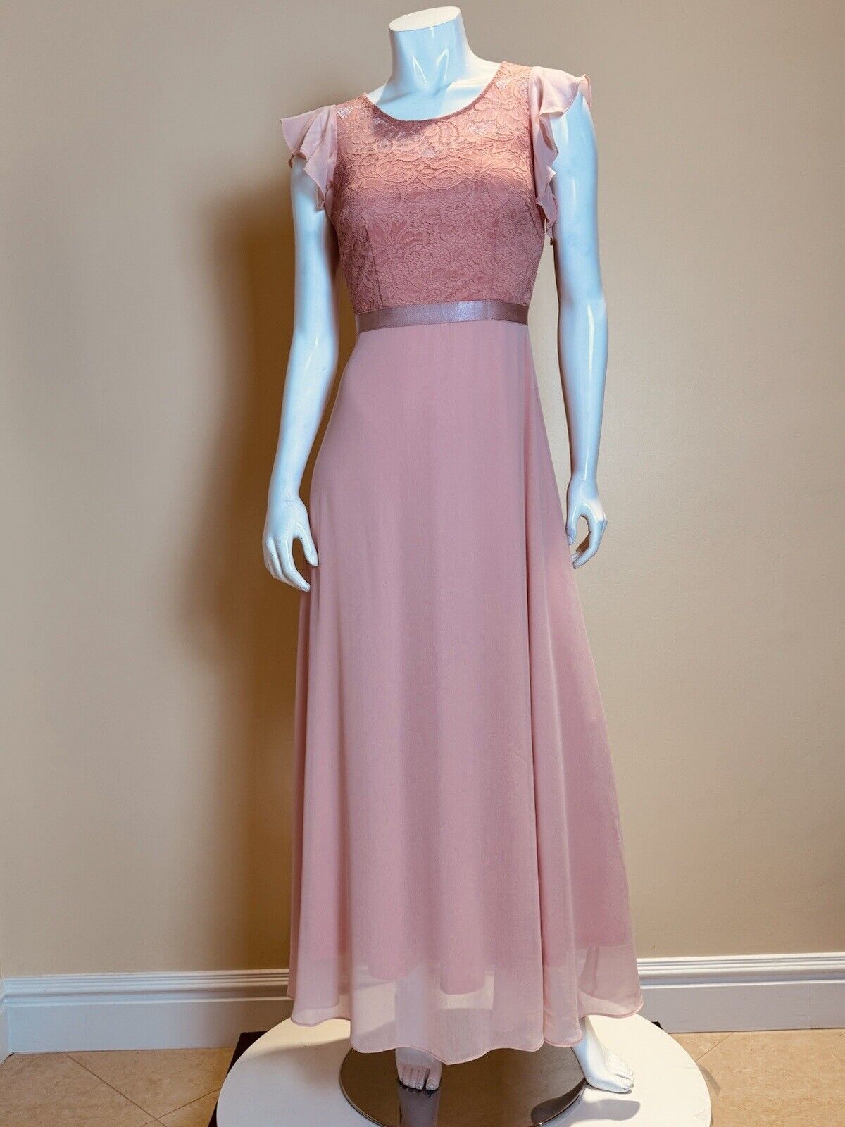 DRESSTELLS Women’s Size S Maxi Long Dress Pink Peach