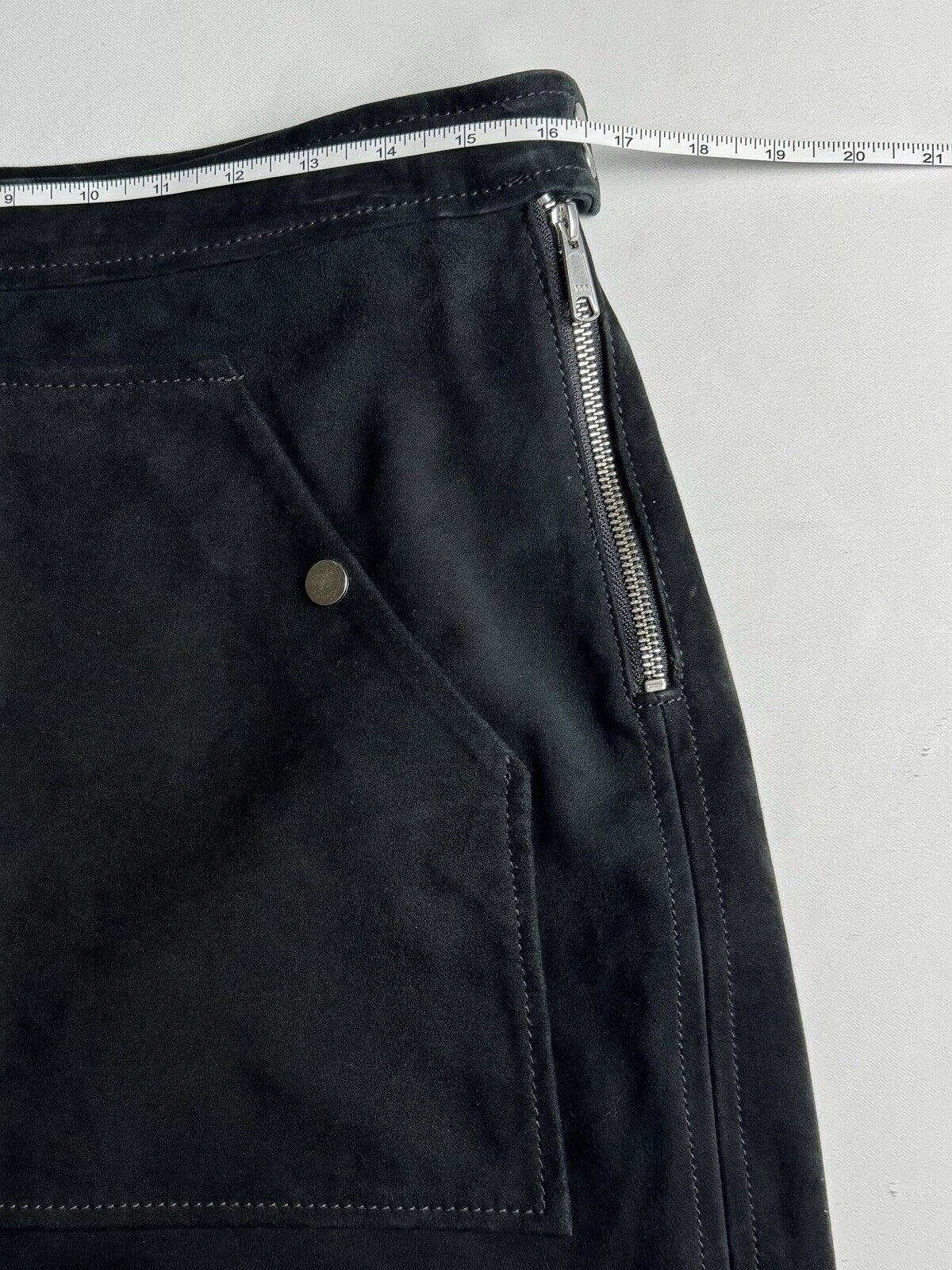 Joes Jeans Black Skirt Sz L 100% Goat Leather  (76)