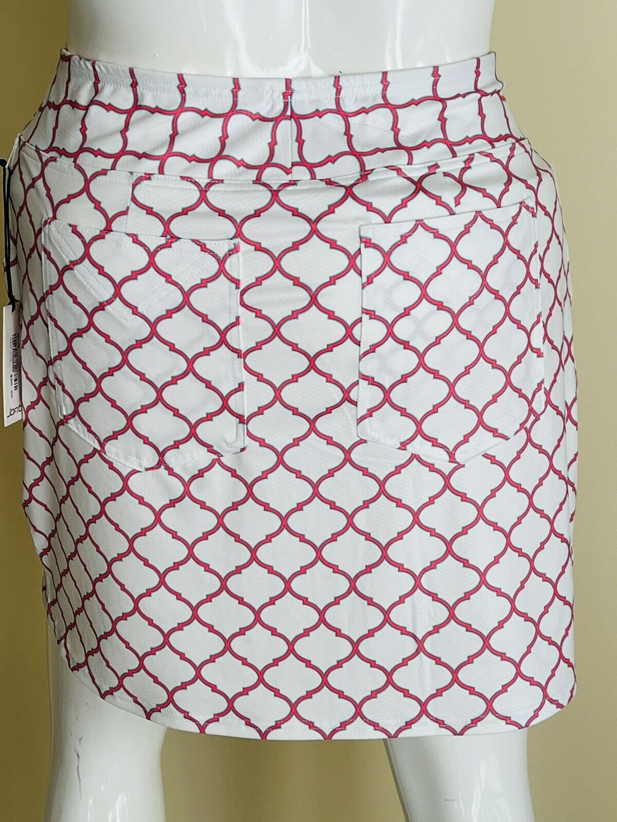 Jofit Women's Skort Skirt Golf Tennis White w/Pink print Size XS