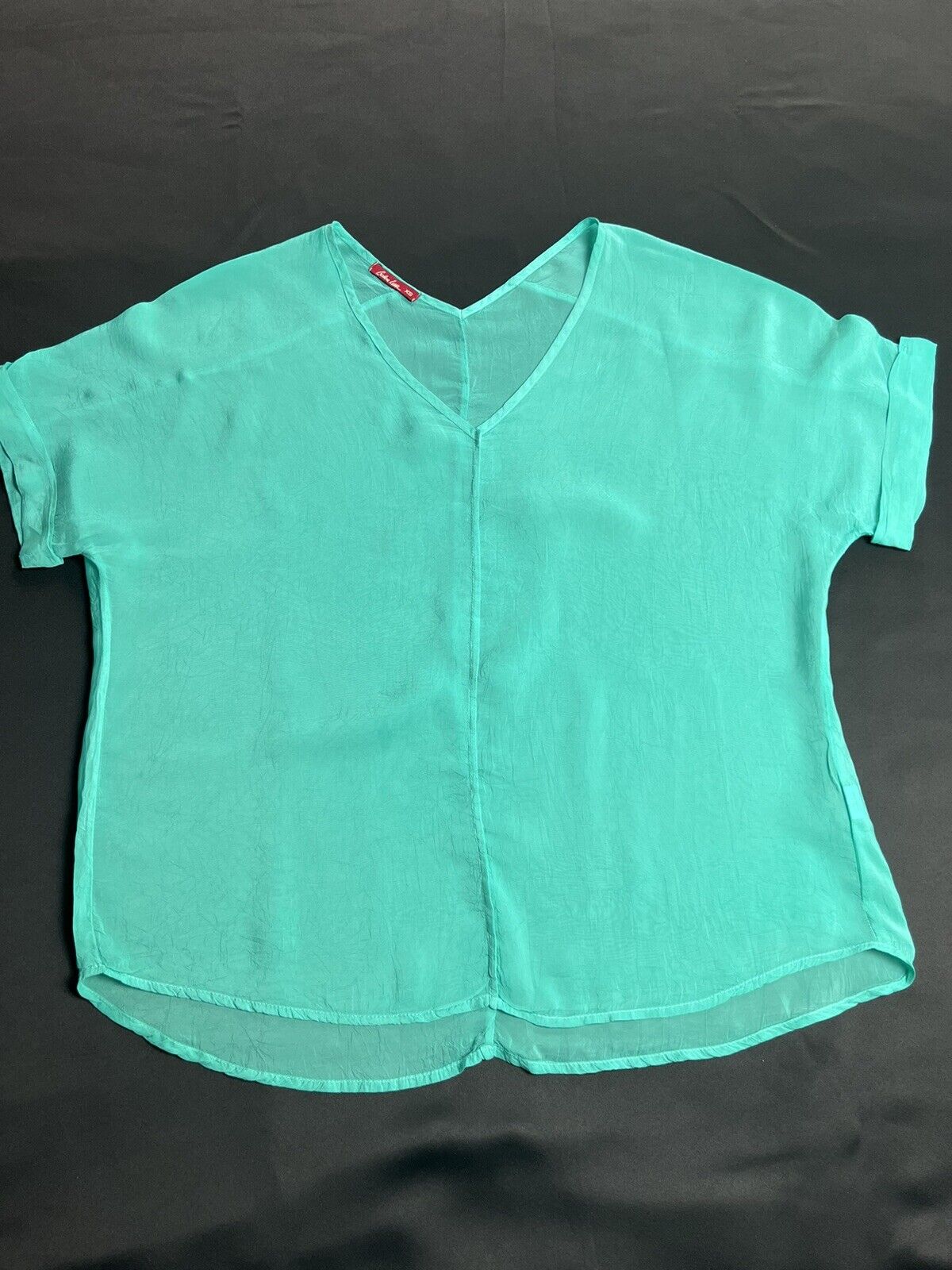 Bashara Lesser Women’s Blouse Sz XS Teal Green Top