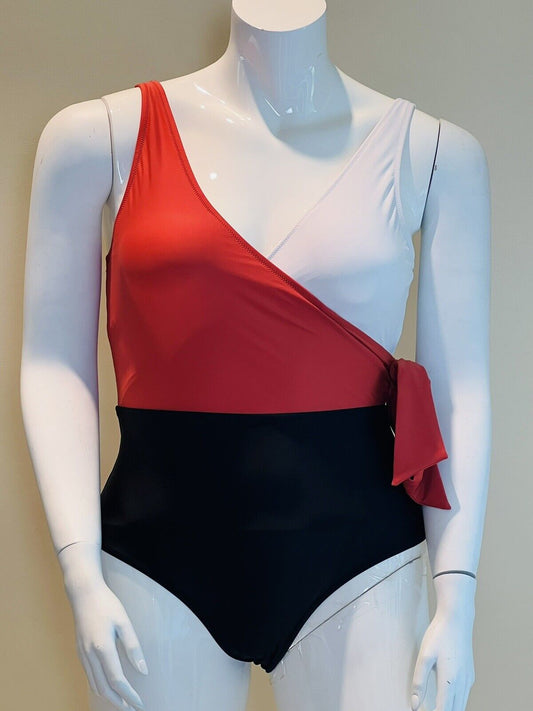 Cupshe Bathing suit One Pc Swimsuit Women’s Sz XL swimwear Black,Vermilion