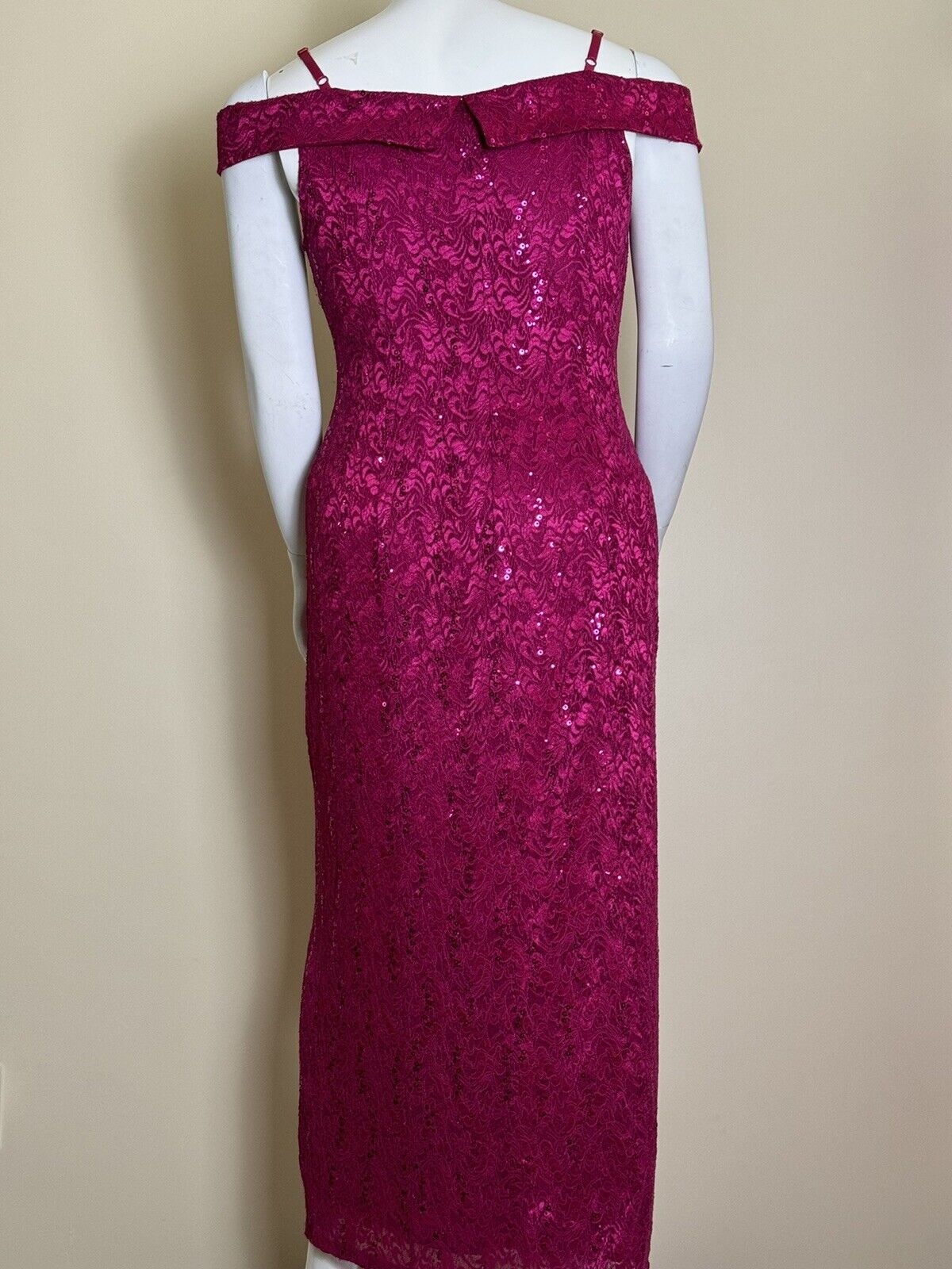 CANDALITE 2 Party Dress Sz XL Sequined Red Fuchsia  (53)