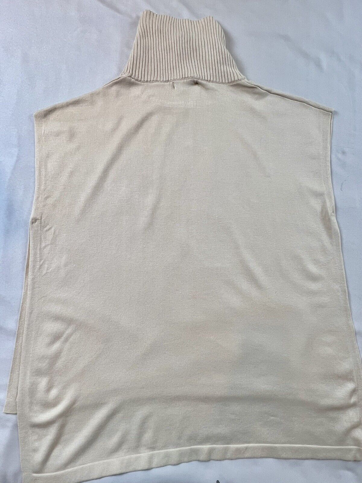 LeverWear Women's Poncho Top Sz L/XL Turtleneck Beige Blake Sweater